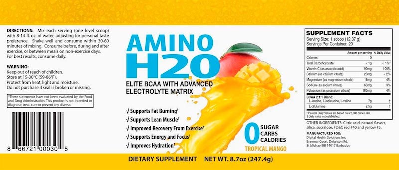 Amino H2O fat burning supplement Facts